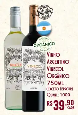 Giassi Supermercados Vinho argentino vinecol orgânico oferta