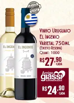 Giassi Supermercados vinho uruguaio el ingenio oferta