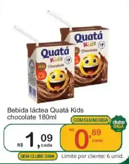 Giga Atacado Bebida láctea Quatá Kids chocolate oferta