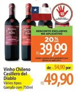 Atacadão Vinho chileno casillero del diablo vários tipos oferta