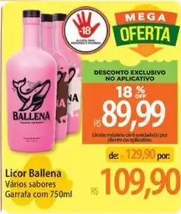 Atacadão Licor ballena vários sabores oferta