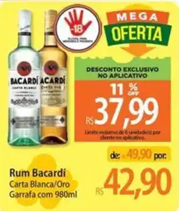 Atacadão Rum Bacardi Carta Blanca/Oro oferta