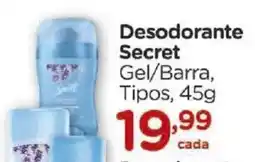 Carrefour Desodorante Secret Gel/Barra, Tipos oferta