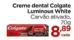 Carrefour Creme dental colgate luminous white carvão ativado oferta