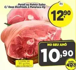 Amarelinha Supermercados Pernil ou Paleta Suína C/ Osso Resfriada à Pururuca Kg oferta