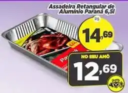 Amarelinha Supermercados Assadeira Retangular de Alumínio Paraná oferta