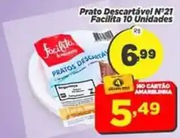 Amarelinha Supermercados Prato descartável n°21 oferta