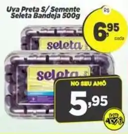 Amarelinha Supermercados Uva Preta S/ Semente Seleta Bandeja oferta