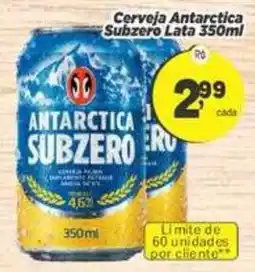 Amarelinha Supermercados Cerveja antarctica subzero lata oferta