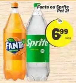 Amarelinha Supermercados Fanta ou Sprite Pet 2l oferta
