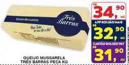 Roldão Queijo mussarela três barras oferta