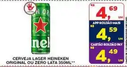 Roldão Cerveja lager heineken original ou zero lata oferta