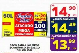 Roldão saco para lixo mega economico embalix oferta