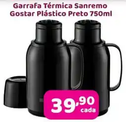 X Supermercados Garrafa Térmica Sanremo Gostar Plástico Preto oferta
