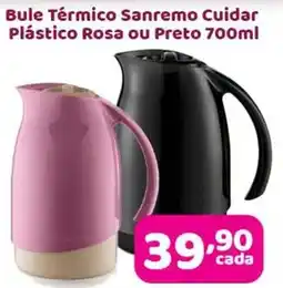 X Supermercados Bule Térmico Sanremo Cuidar Plástico Rosa ou Preto oferta