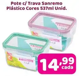 X Supermercados Pote c/ Trava Sanremo Plástico Cores oferta