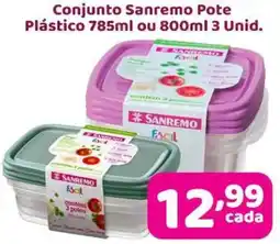 X Supermercados Conjunto Sanremo Pote Plástico oferta