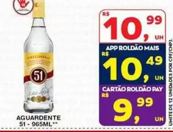 Roldão Aguardente 51 oferta