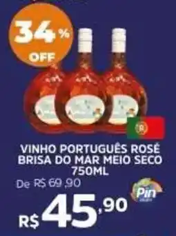 Pinheiro Supermercado vinho português rosé brisa do mar meio seco oferta