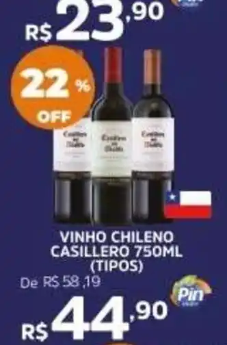 Pinheiro Supermercado vinho chileno casillero 750ml oferta