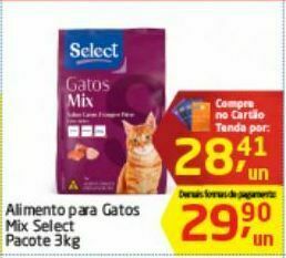Tenda Atacado Alimento para gatos select 3kg oferta