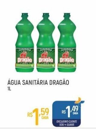 Supermercado Guará Agua Sanitaria Dragao 1L oferta