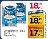 Tenda Atacado Camil - arroz branco tipo 1 oferta