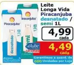 Mialich Supermercados Leite Longa Vida Piracanjuba desnatado / semi 1L oferta