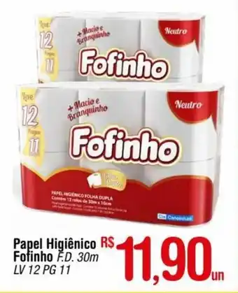 Fort Atacadista Papel Higiénico Fofinho 30m lv12 pg11 oferta