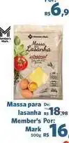 Sam's Club Member's mark - massa para lasanha oferta