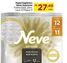 Carrefour Neve - papel higiênico supreme oferta