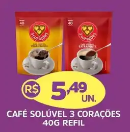 Supermercados Correia Café solúvel 3 corações oferta