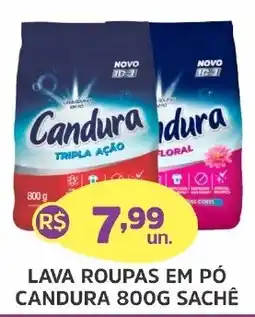 Supermercados Correia Lava roupas em pó candura 800g sachê oferta