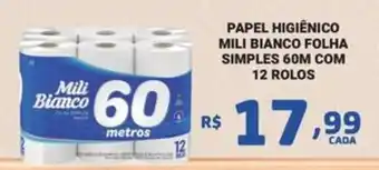 Bahamas Mix Papel higiênico mili branco folha simples oferta