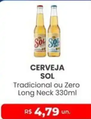 Higa Atacado Cerveja sol tradicional ou zero long neck oferta