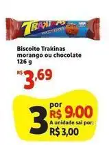Mini Extra Trakinas - biscoito morango ou chocolate oferta