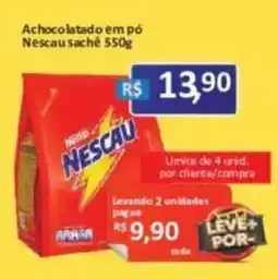 Supermercados Savegnago Achocolatado em pó Nescau sachê oferta