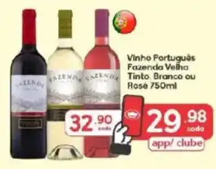 Supermercados Princesa Vinho Português Fazenda Velha Tinto, Branco ou Rosé oferta