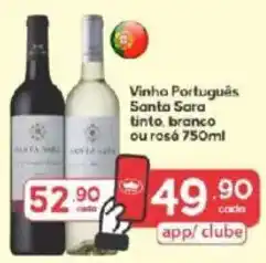 Supermercados Princesa Vinho Português Santa Sara tinto, branco ou rosé oferta