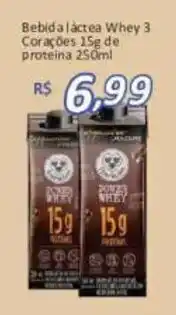 Supermercados Savegnago Bebida láctea Whey 3 Corações oferta