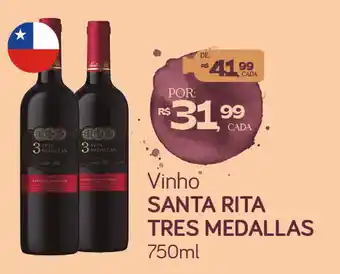 Cometa Supermercados Vinho santa rita tres medallas oferta