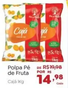 Novo Atacarejo Polpa Pé de Fruta Cajá 1kg oferta