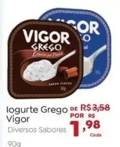 Novo Atacarejo Iogurte Grego Vigor Diversos Sabores oferta
