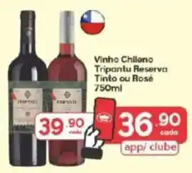 Supermercados Princesa Vinho Chileno Tripantu Reserva Tinto ou Rosé oferta