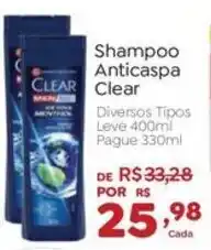 Novo Atacarejo Shampoo Anticaspa Clear oferta