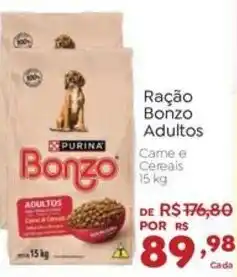 Novo Atacarejo Ração Bonzo Adultos oferta