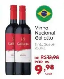 Novo Atacarejo Vinho Nacional Galiotto oferta