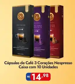 Supermercados Rondon Cápsulas de Café 3 Corações Nespresso oferta