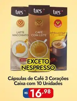 Supermercados Rondon Cápsulas de Café 3 Corações oferta