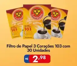 Supermercados Rondon Filtro de Papel 3 Corações 103 oferta